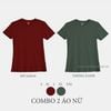  COMBO 2 ÁO NỮ  - COTTON THOÁT NHIỆT SIÊU MÁT, SIÊU NHẸ - Đô Japan, Thông Xanh 