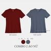  COMBO 2 ÁO NỮ  - COTTON THOÁT NHIỆT SIÊU MÁT, SIÊU NHẸ - Đô Japan, Việt Quất 