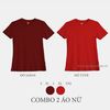  COMBO 2 ÁO NỮ  - COTTON THOÁT NHIỆT SIÊU MÁT, SIÊU NHẸ - Đô Japan, Đỏ Tươi 