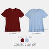  COMBO 2 ÁO NỮ  - COTTON THOÁT NHIỆT SIÊU MÁT, SIÊU NHẸ - Đô Japan, Xanh Biển 