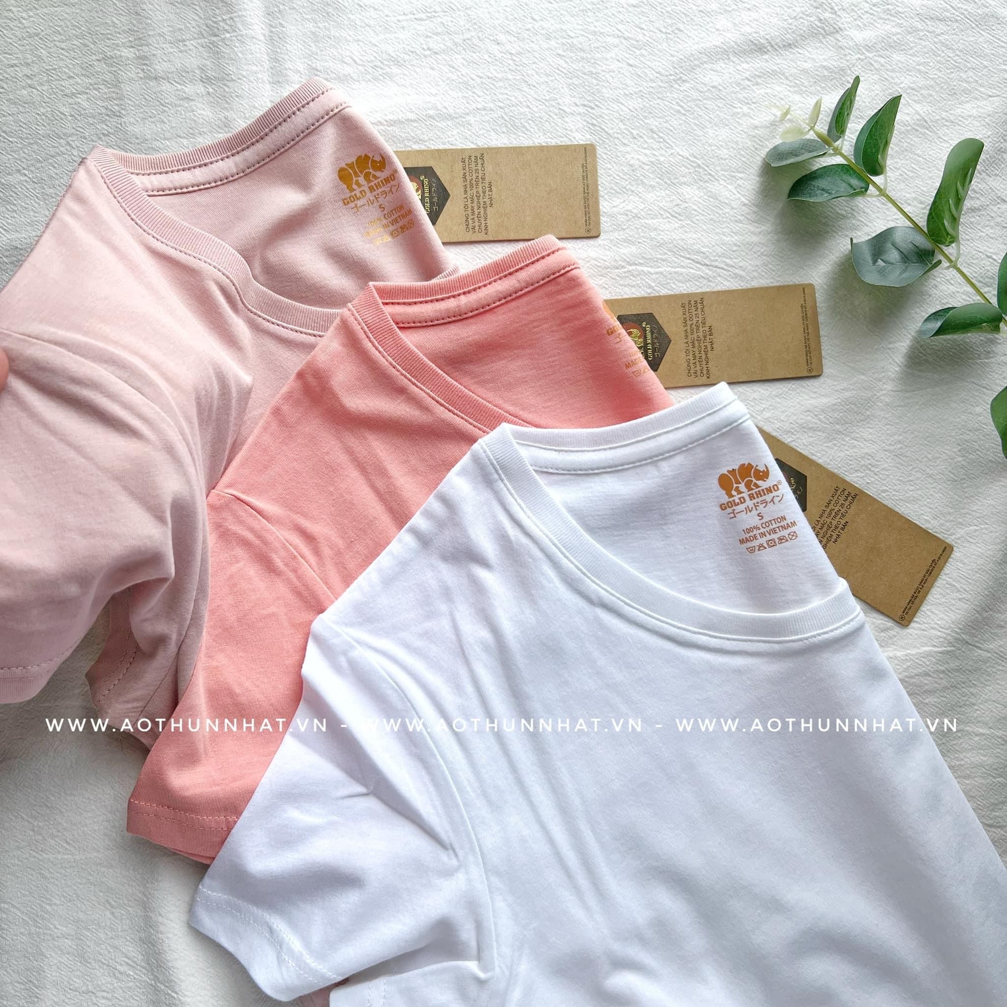  COMBO 3 ÁO NỮ 100% COTTON - Màu Hồng Japan, Cà Rốt, Trắng 