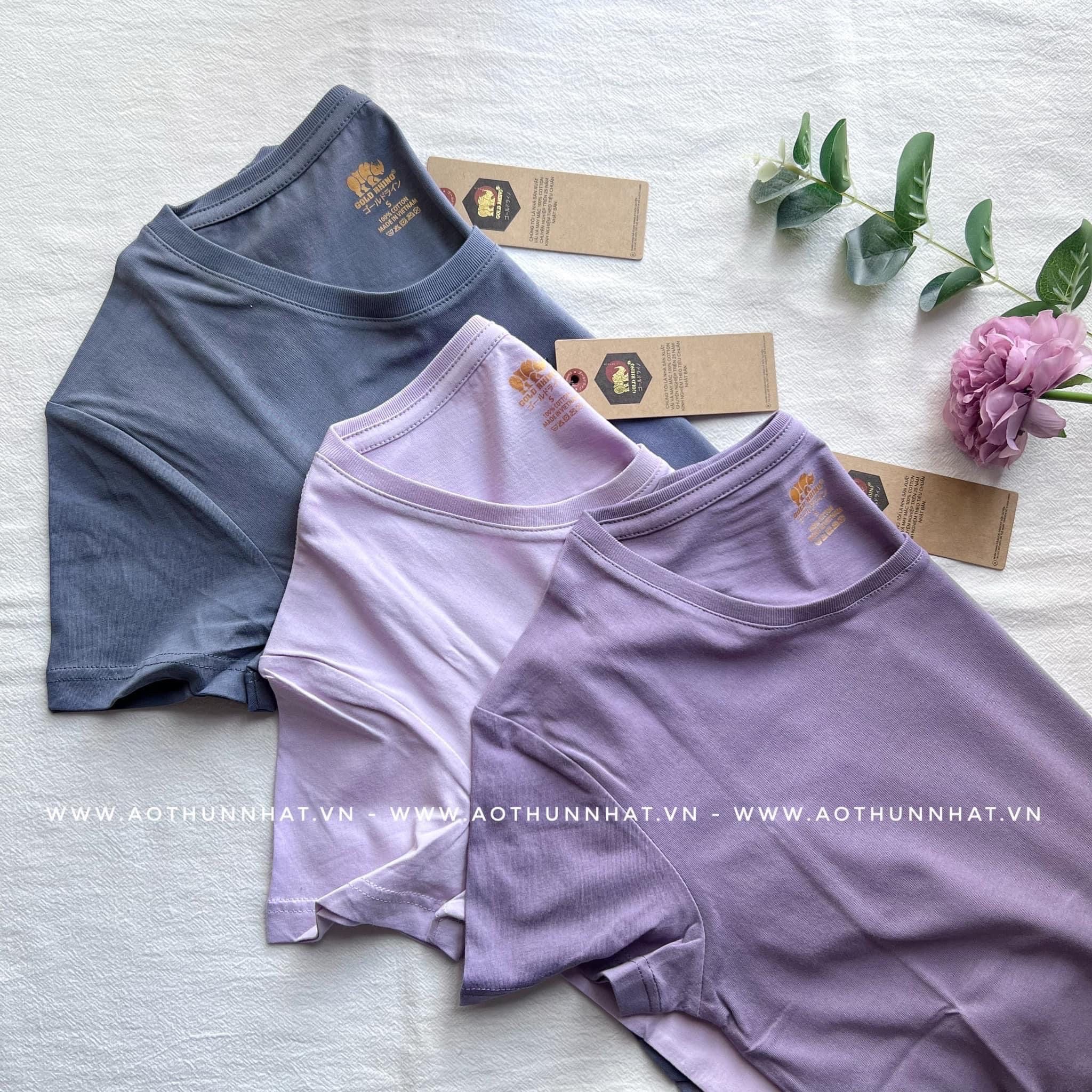  COMBO 3 ÁO NỮ 100% COTTON - Màu Việt Quất, Tím Pastel, Tím Lavender 