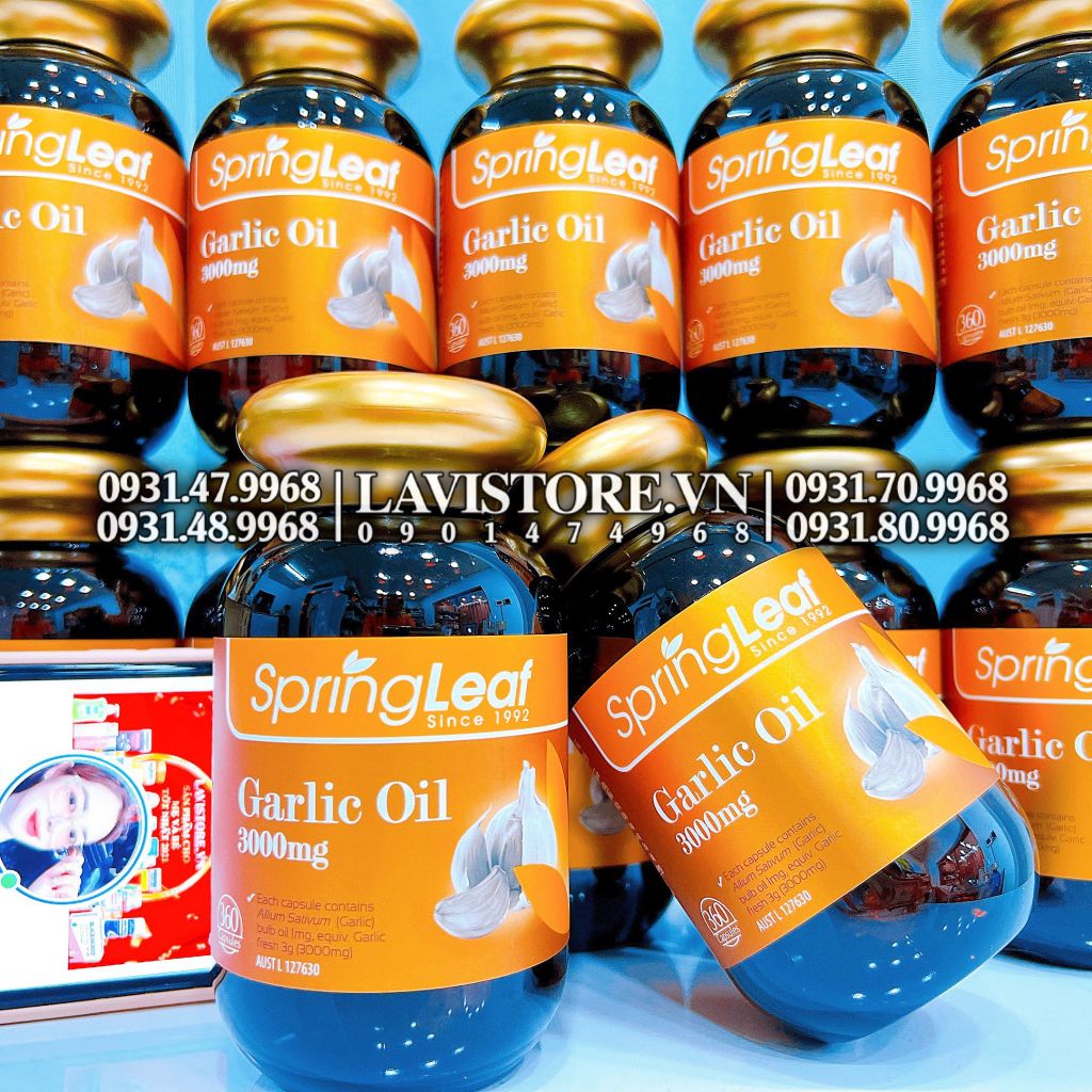 (01/2025) Viên uống Garlic Oil 3000 Úc Spring Leaf 360 viên