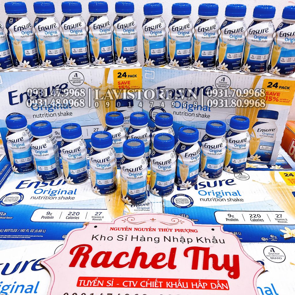 (03/2025) Sữa Ensure nước Mỹ 237ml - Vị Vani 24 chai