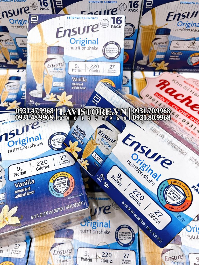 (03/2025) Sữa Ensure nước Mỹ 237ml - Vị Vani 24 chai