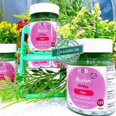 (09/2024) Viên uống mọc tóc Biotin 1000mg Hair 60 viên Holland & Barrett