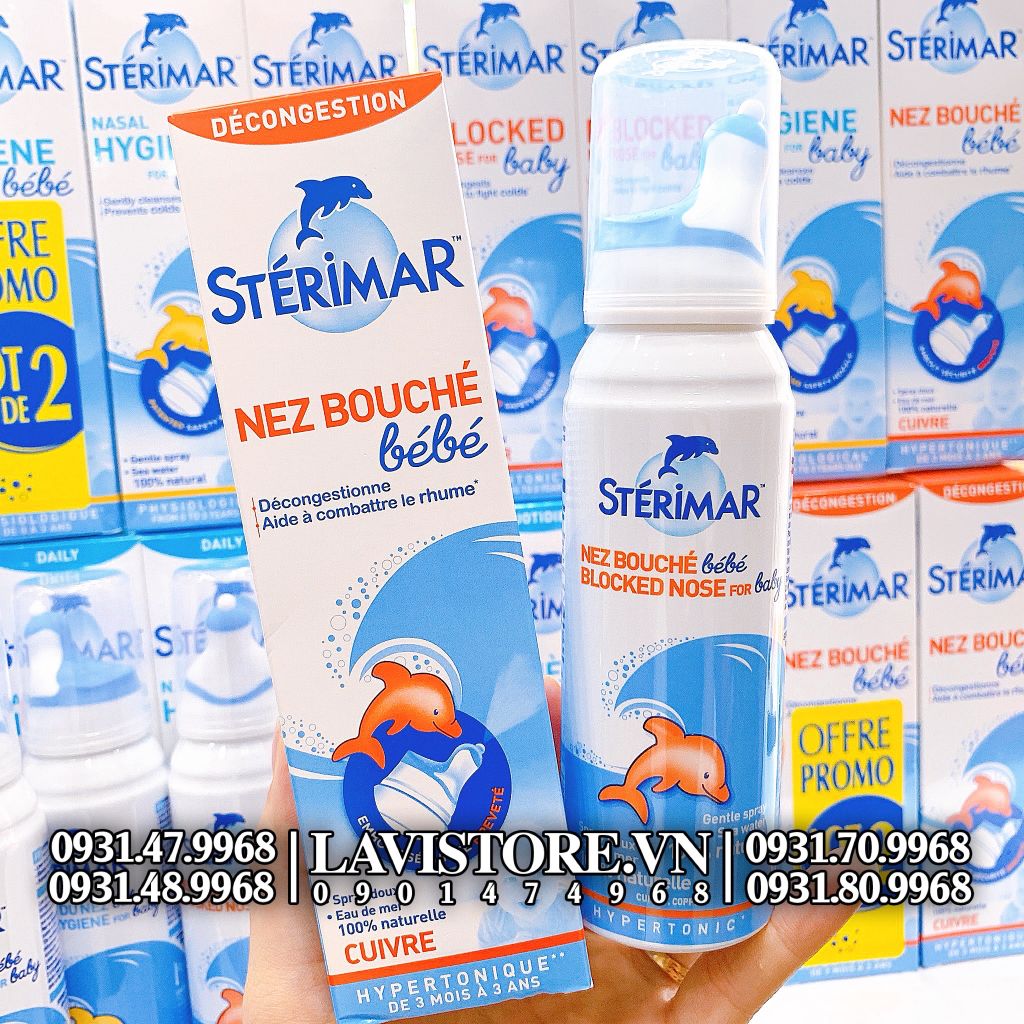 (02/2025) Xịt cá heo STERIMAR baby DECONGESTION 100ml - MÀU CAM
