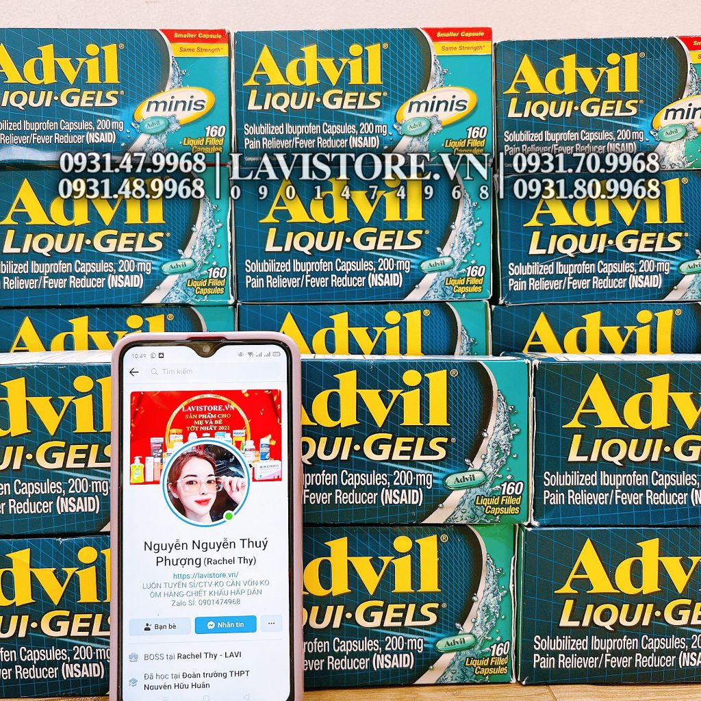 (08/2023) Thuốc giảm đau Advil 200v dạng Gel