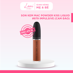 (02/2026) Son kem MAC Powder Kiss Liquid #979 IMPULSIVE (Cam nâu đào)
