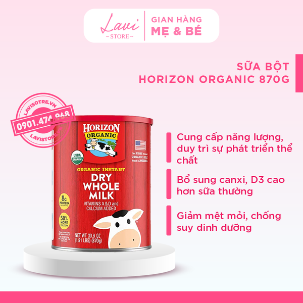 (10/2024) Sữa bột HORIZON ORGANIC 870g