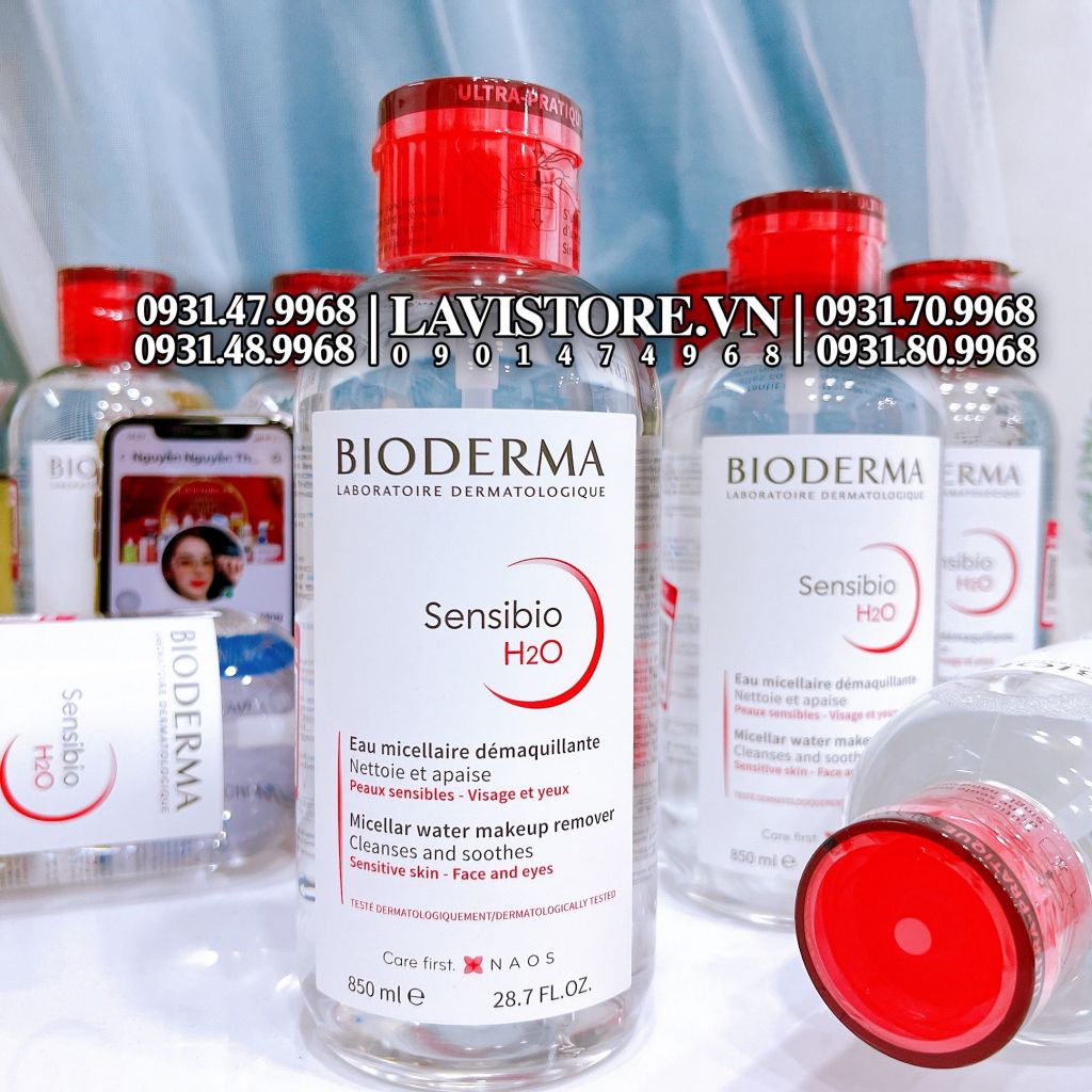 (07/2026) Tẩy trang Bioderma NẮP NHÚN 850ml - MÀU HỒNG