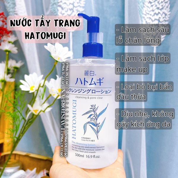 (03/2026) Nước tẩy trang Hatomugi 500ml