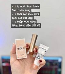 Set Lancome mini 3 món (Nước hoa 5ml + Son thỏi #299 + KCN 10ml)
