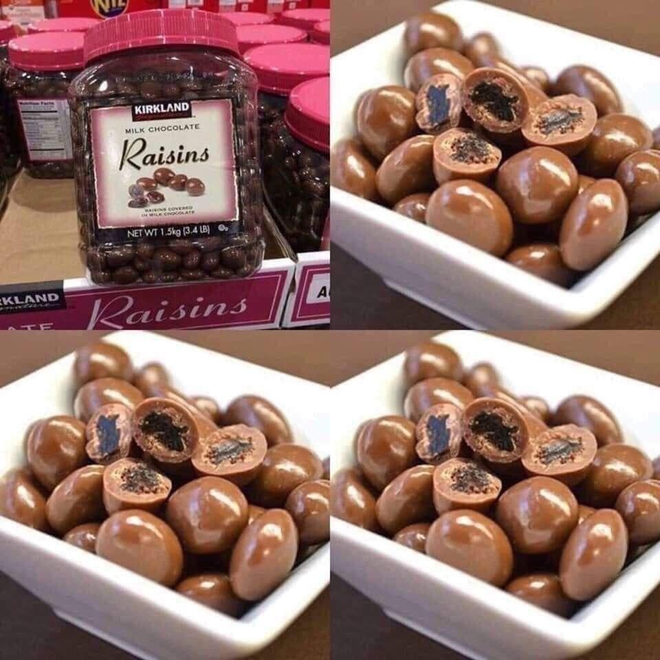 (7/2024) Socola bọc nho khô Raisins Kirkland 1.5kg
