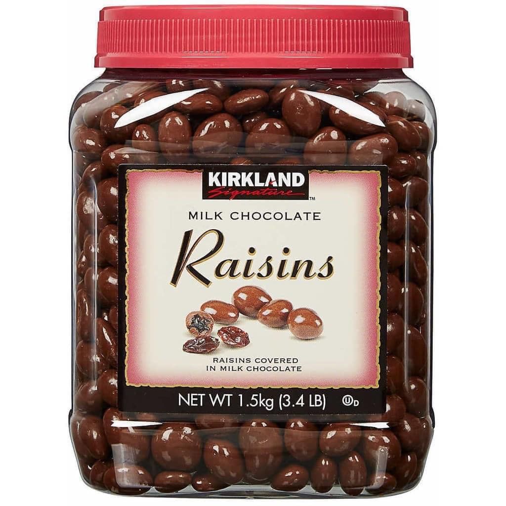 (7/2024) Socola bọc nho khô Raisins Kirkland 1.5kg