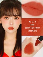 (02/2026) Son kem MAC Powder Kiss Liquid #979 IMPULSIVE (Cam nâu đào)