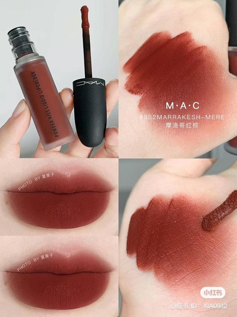 (02/2026) Son kem MAC Powder Kiss Liquid #979 IMPULSIVE (Cam nâu đào)