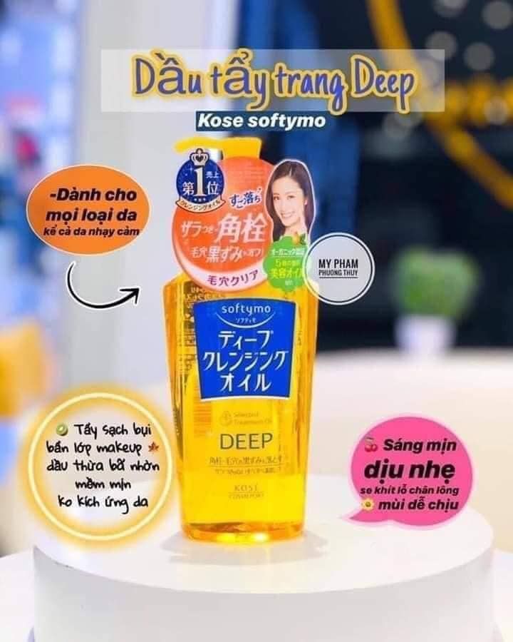 Dầu tẩy trang Kose WHITE Softymo 230ml - Màu vàng vòi trắng