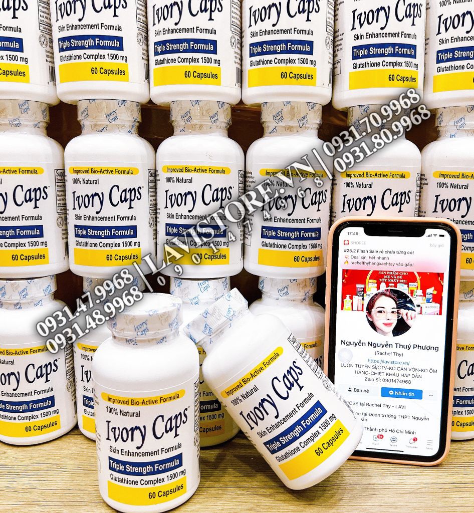 (06/2026) Viên uống trắng da Ivory Cap 60 viên