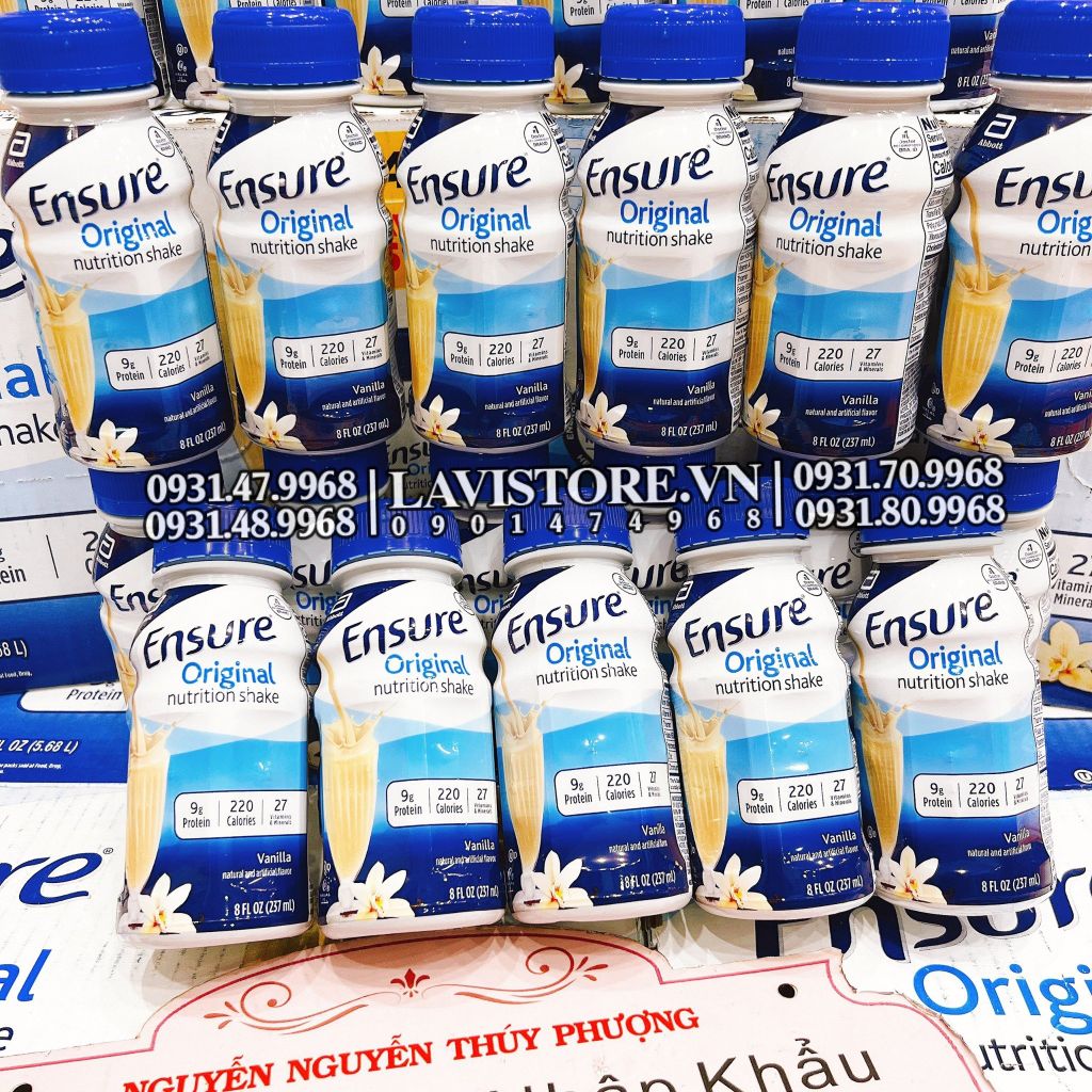 (03/2025) Sữa Ensure nước Mỹ 237ml - Vị Vani 24 chai