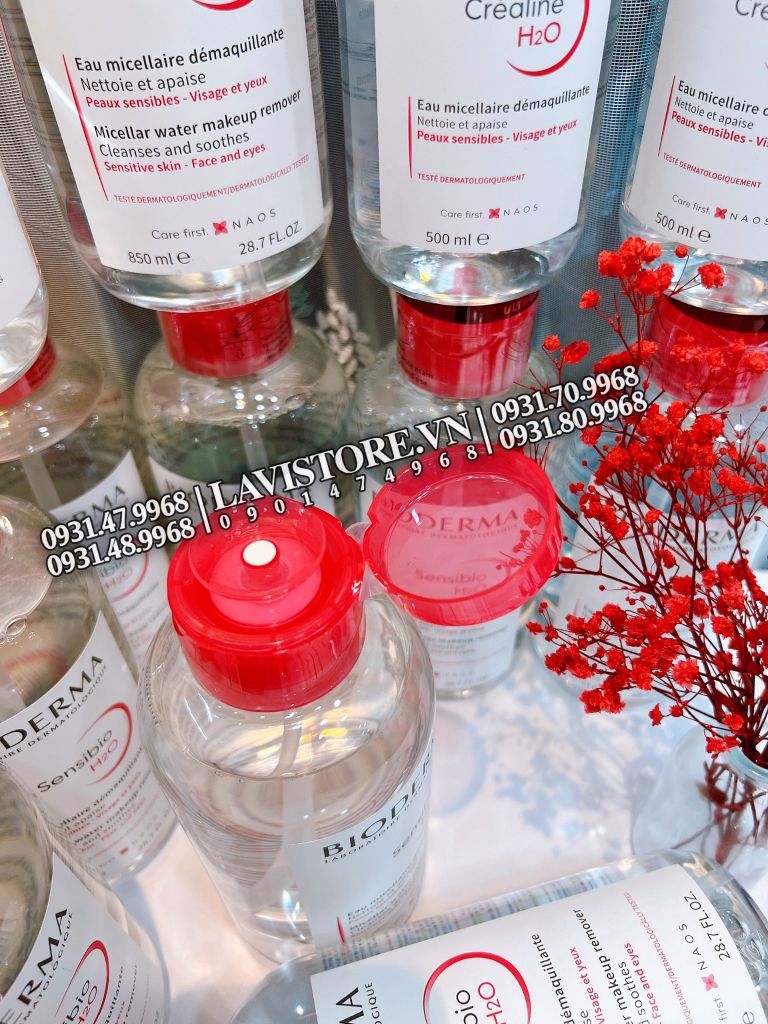 (07/2026) Tẩy trang Bioderma NẮP NHÚN 850ml - MÀU HỒNG