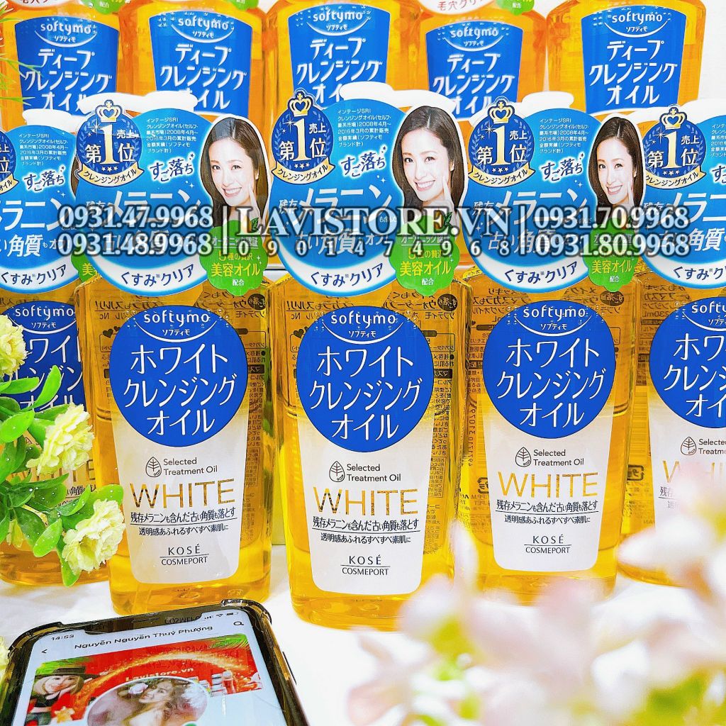 Dầu tẩy trang Kose WHITE Softymo 230ml - Màu vàng vòi trắng
