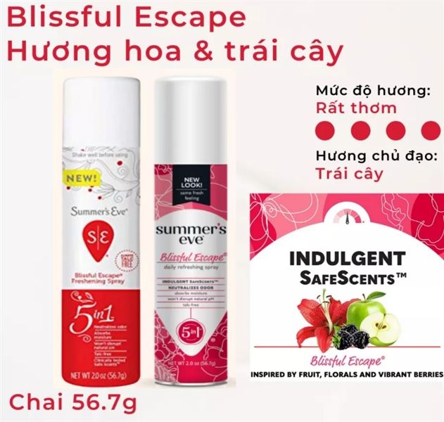 Xịt thơm kháng khuẩn Summer’s Eve 56,7ml - ULTRA (Hương hoa tươi mát)