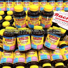 (08/2025) Bầu Mỹ Prenatal Folic Acid DHA Nature Made 150v