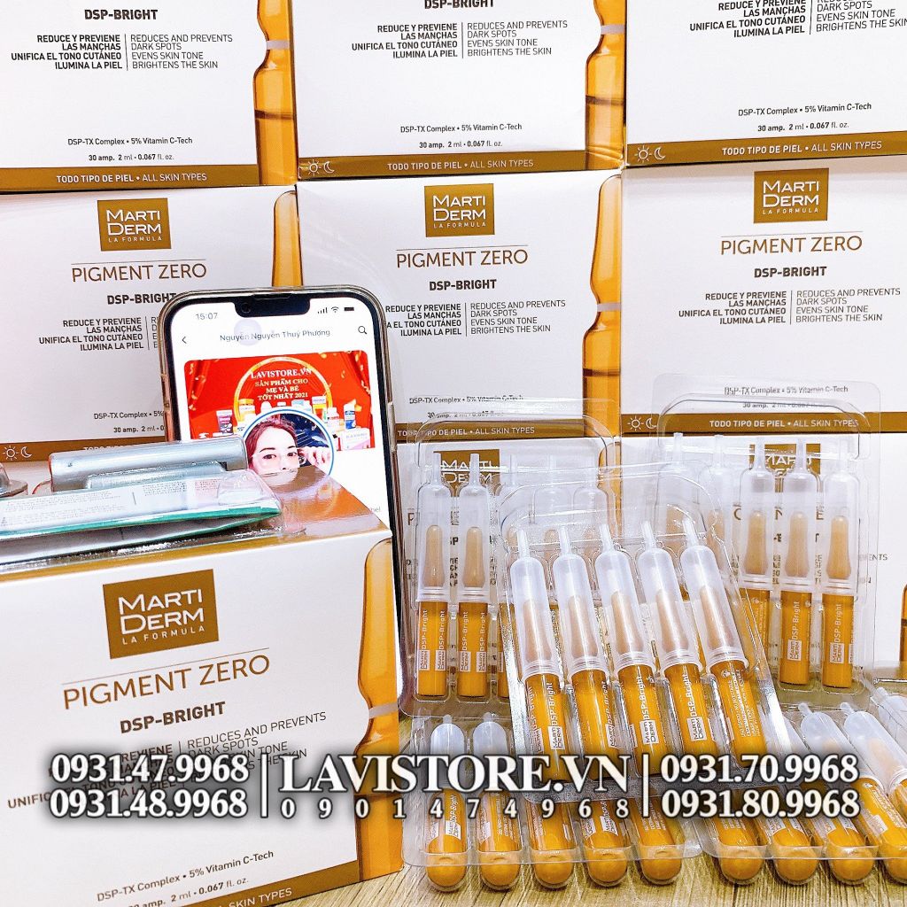 (10/2026) Tinh chất Marti Derm Pigment Zero DSP-BRIGHT 30 ống