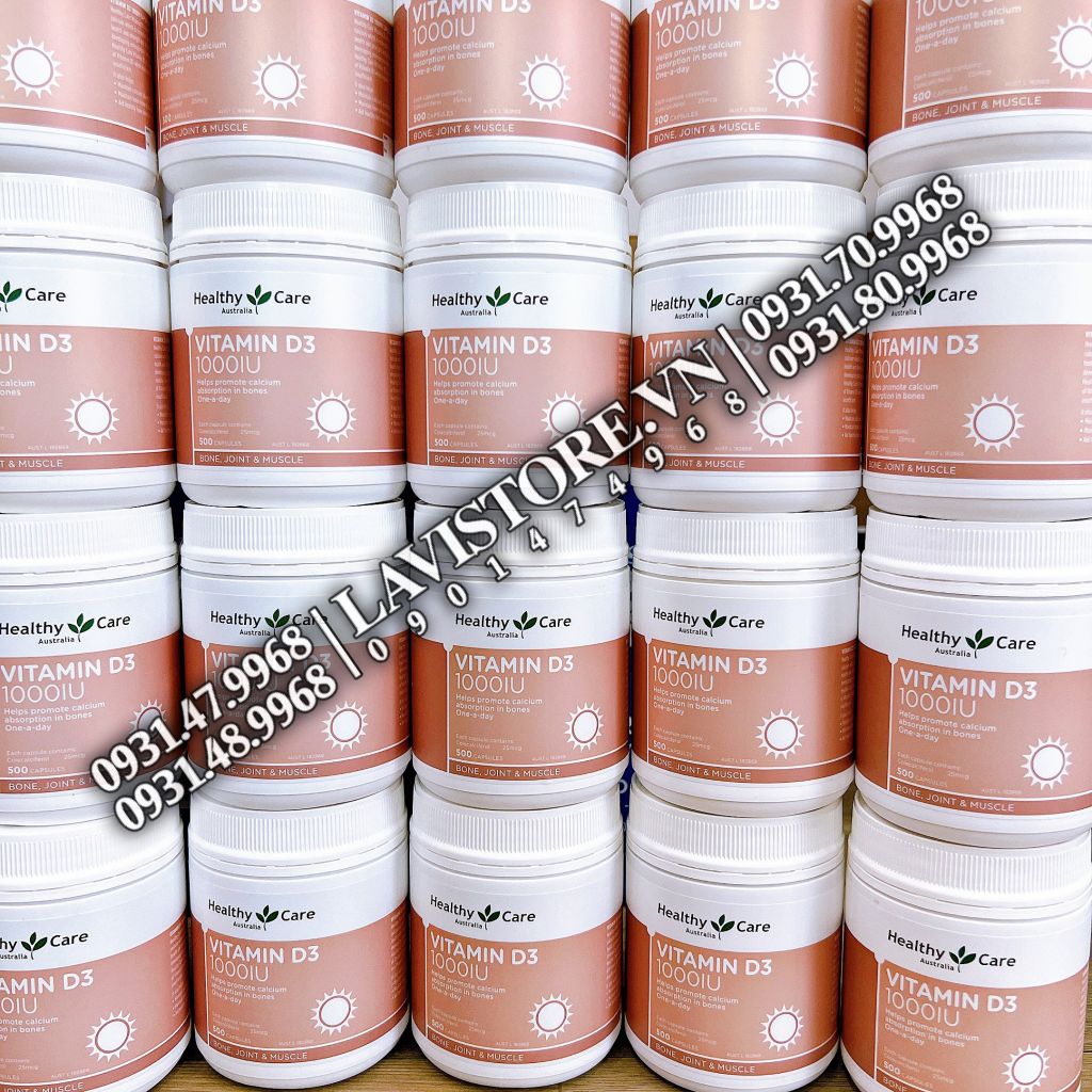(10/2024) Vitamin D3 1000IU Healthy Care 500 viên