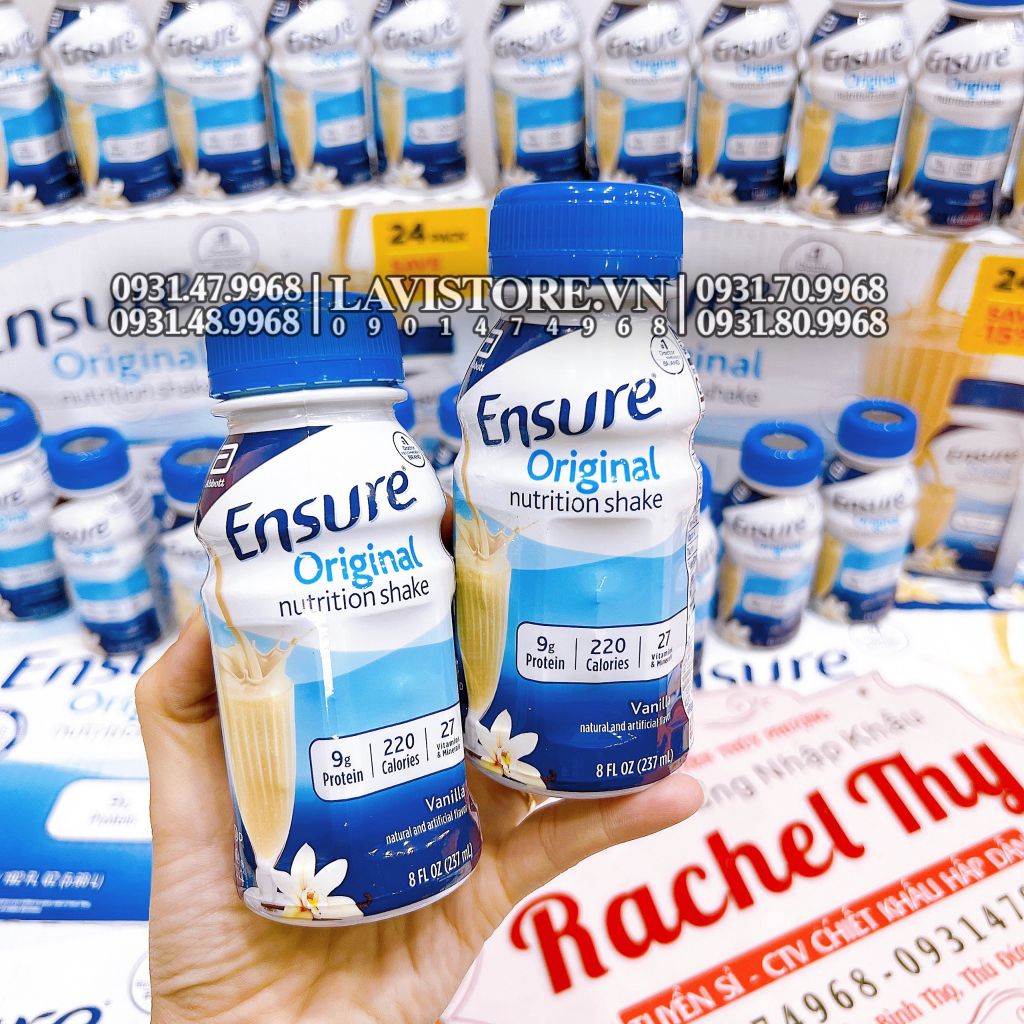(03/2025) Sữa Ensure nước Mỹ 237ml - Vị Vani 24 chai