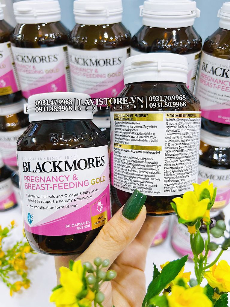 (04-07/2025) Bổ bầu Blackmores Pregnancy & Breast Feeding Gold 120v