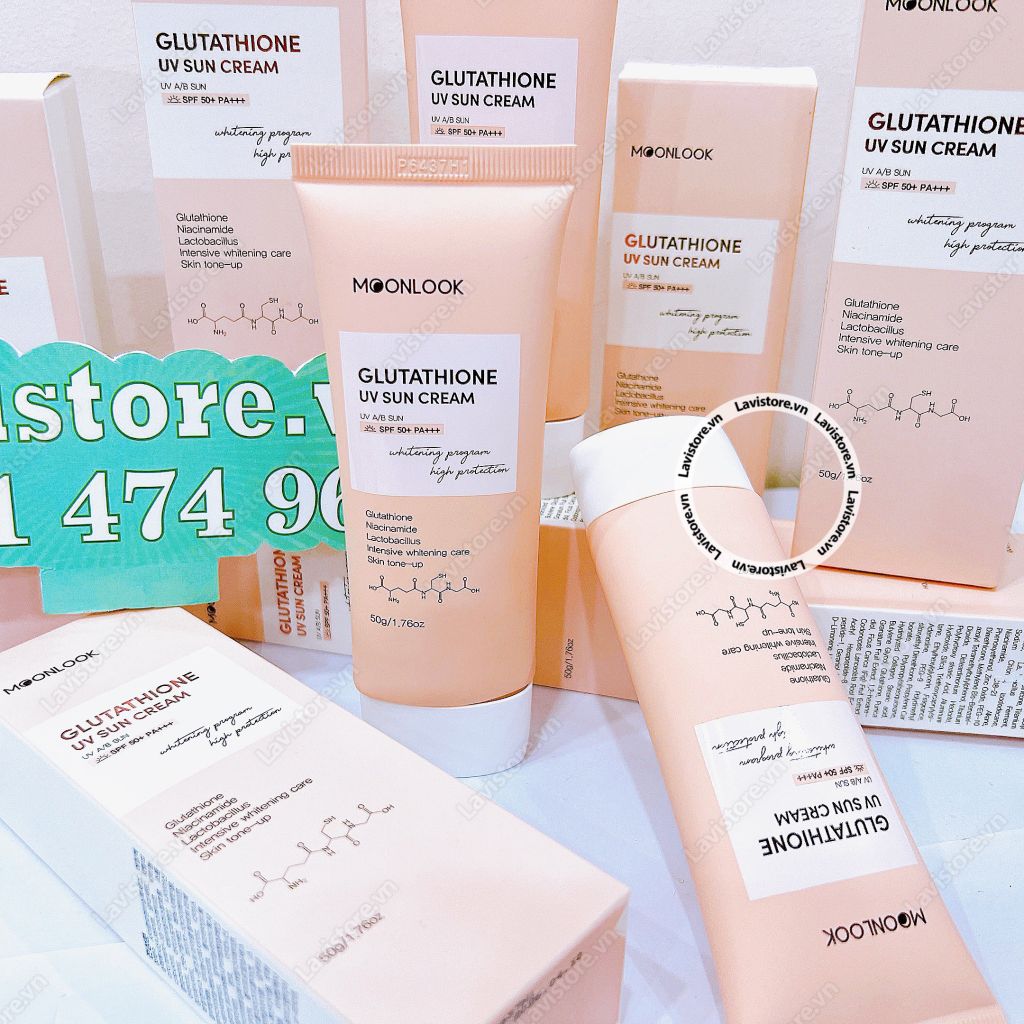 (04/2026) KCN Dưỡng Trắng Moonlook Glutathione UV Sun Cream SPF 50+ PA+ - 50g
