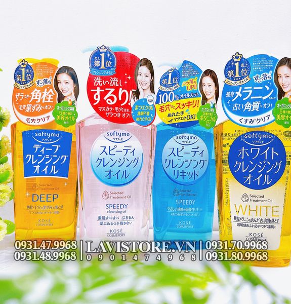Dầu tẩy trang Kose WHITE Softymo 230ml - Màu vàng vòi trắng
