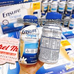 (03/2025) Sữa Ensure nước Mỹ 237ml - Vị Vani 24 chai