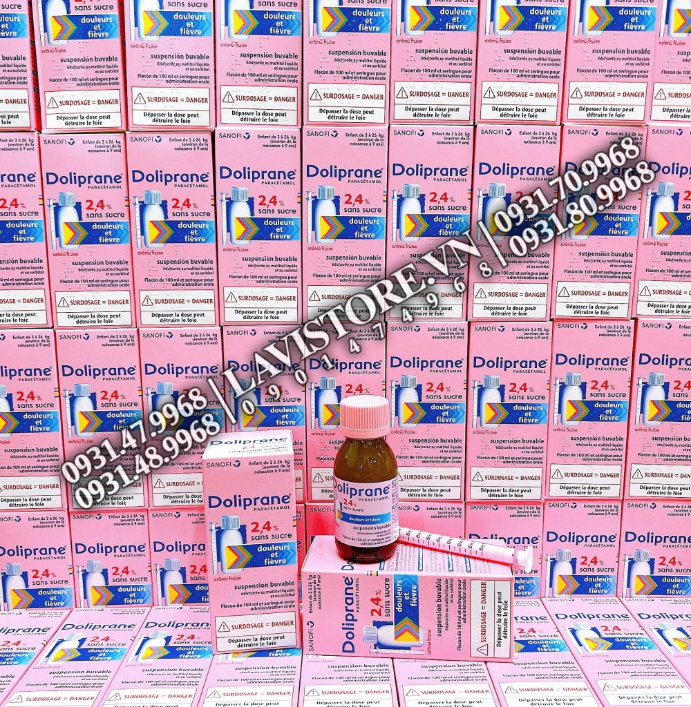 (01/2025) Siro hạ sốt Doliprane 2,4% của Pháp 100ml