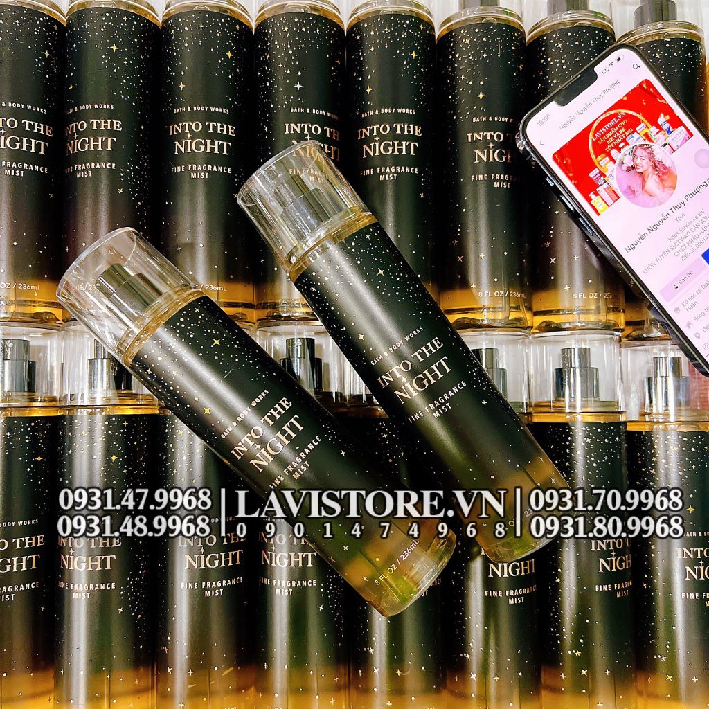 (ORDER) Xịt body B&BW INTO THE NIGHT Fine Fragrance Mist 236ml