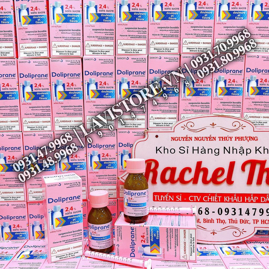 (01/2025) Siro hạ sốt Doliprane 2,4% của Pháp 100ml