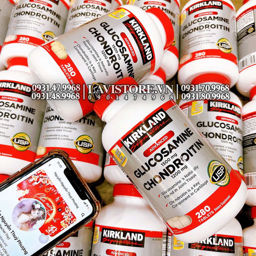 (1/2026) Glucosamin Chondroitin Kirkland 280v (MẪU MỚI)