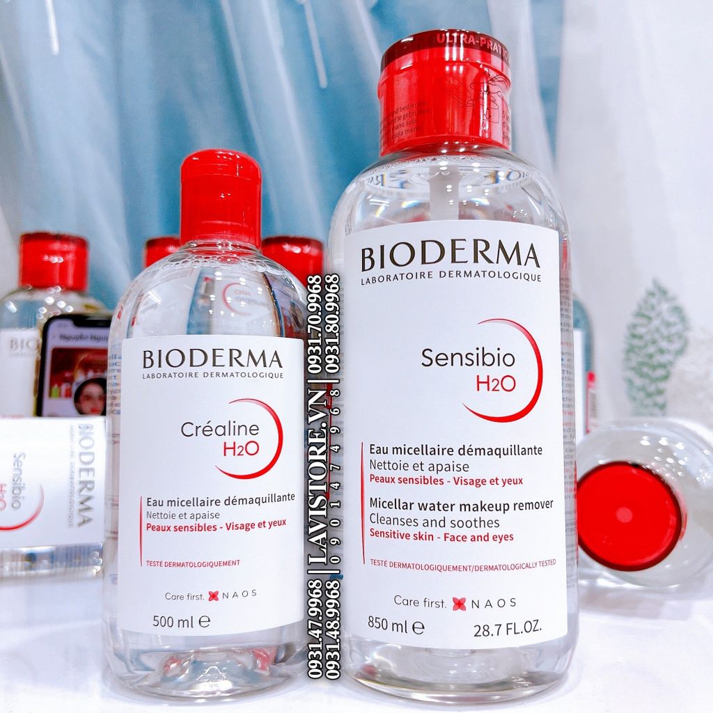 (07/2026) Tẩy trang Bioderma NẮP NHÚN 850ml - MÀU HỒNG