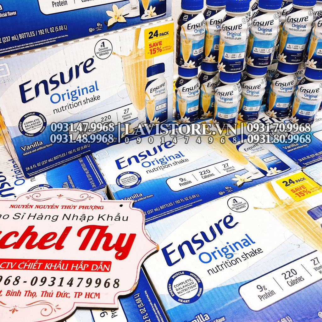(03/2025) Sữa Ensure nước Mỹ 237ml - Vị Vani 24 chai