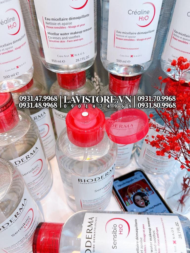 (07/2026) Tẩy trang Bioderma NẮP NHÚN 850ml - MÀU HỒNG