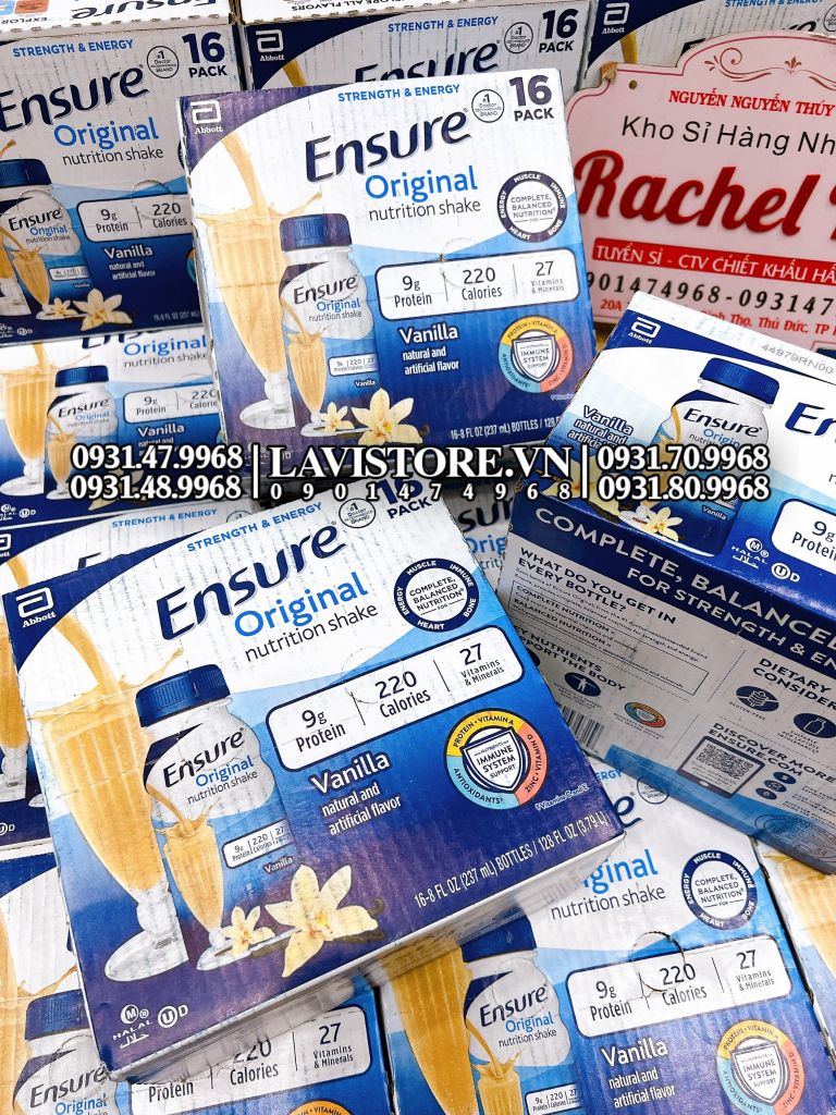 (03/2025) Sữa Ensure nước Mỹ 237ml - Vị Vani 24 chai