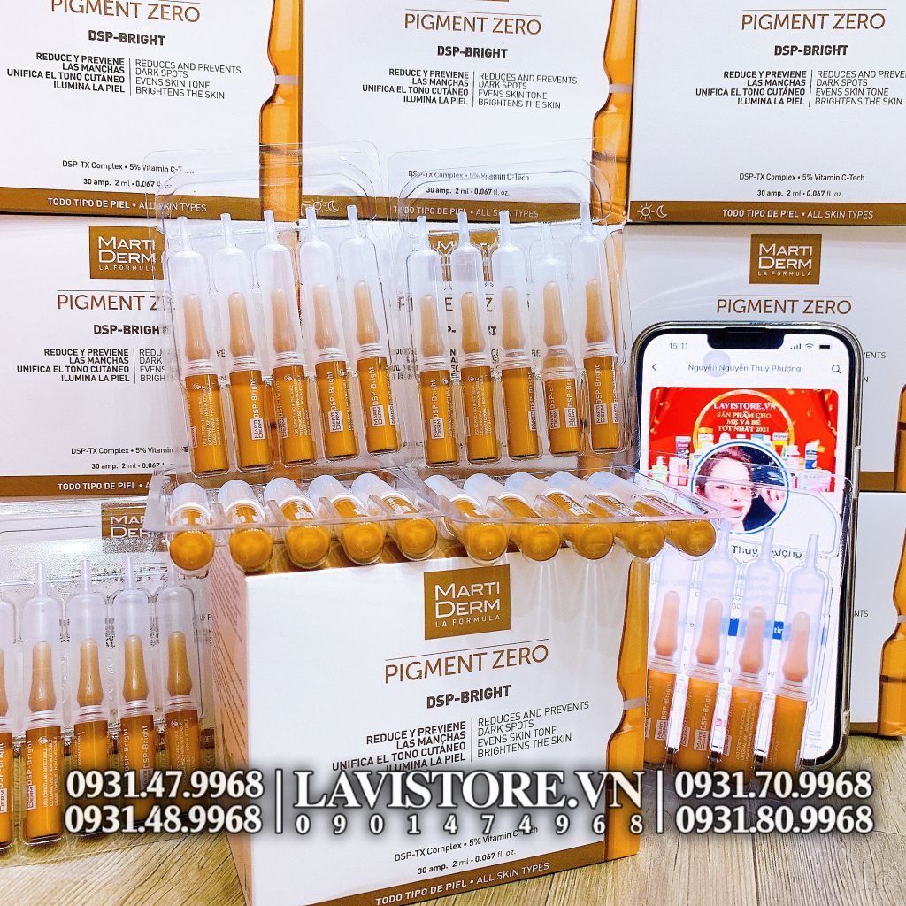 (10/2026) Tinh chất Marti Derm Pigment Zero DSP-BRIGHT 30 ống