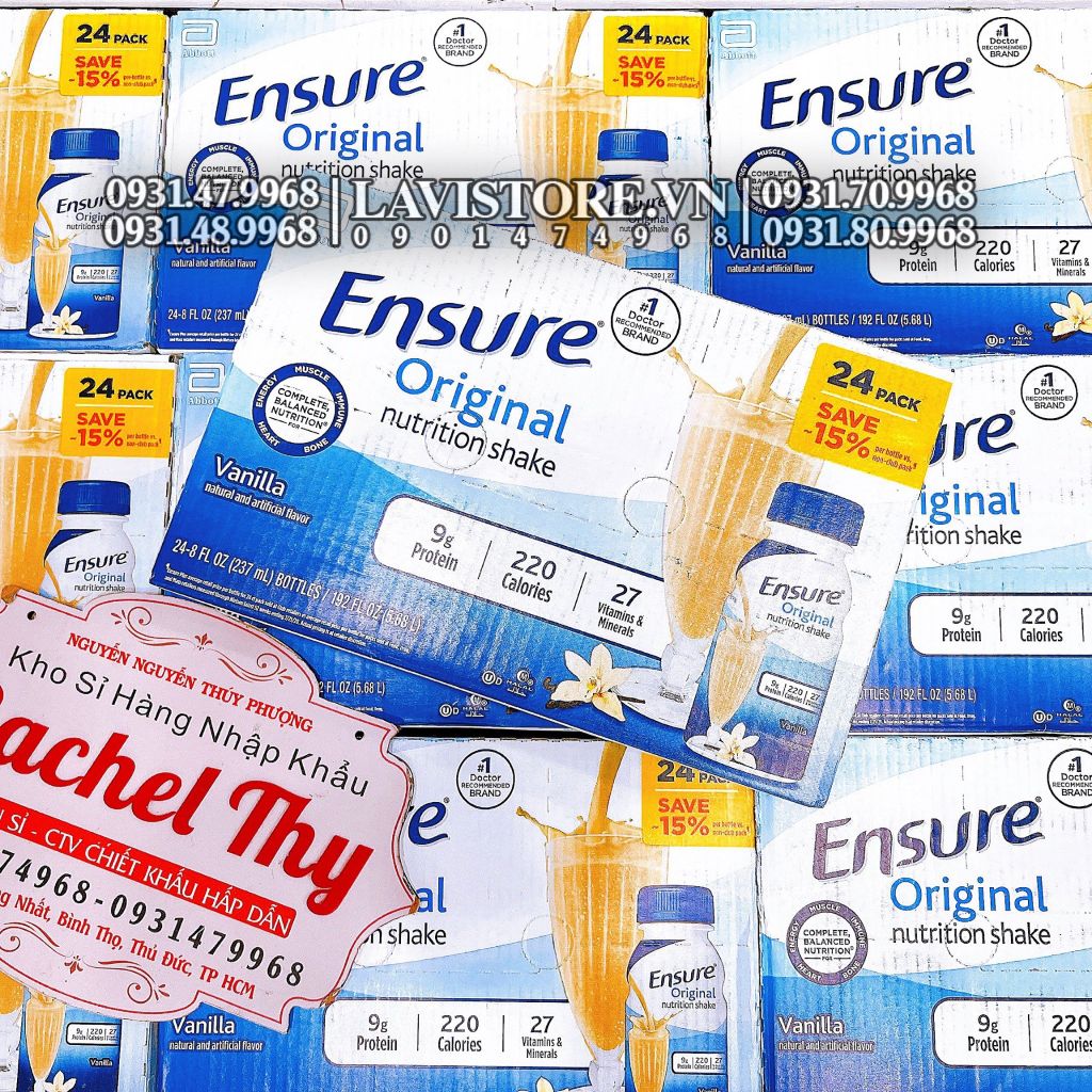 (03/2025) Sữa Ensure nước Mỹ 237ml - Vị Vani 24 chai