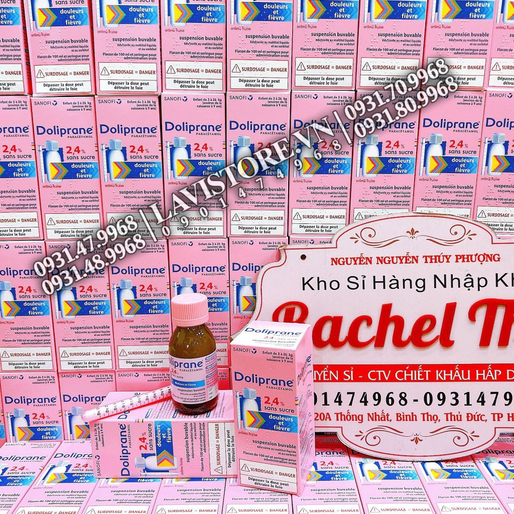 (01/2025) Siro hạ sốt Doliprane 2,4% của Pháp 100ml