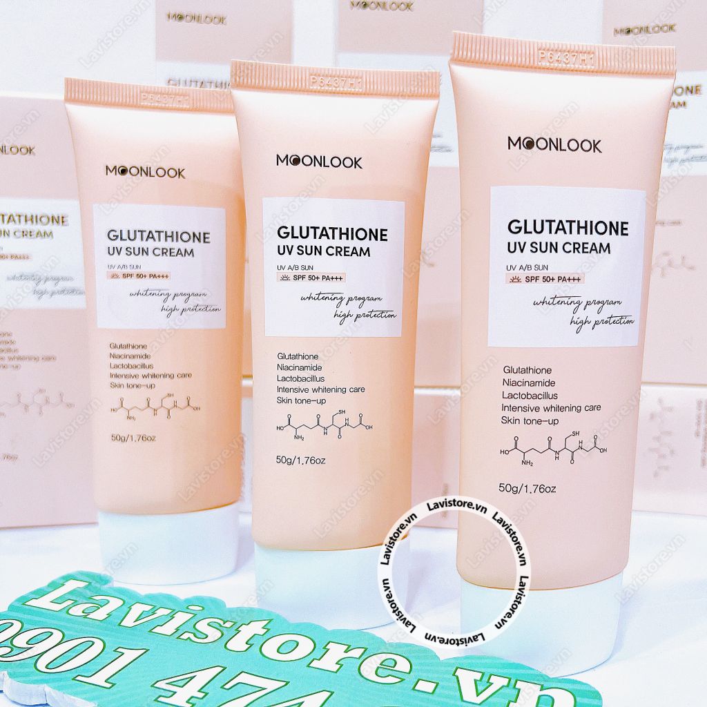 (04/2026) KCN Dưỡng Trắng Moonlook Glutathione UV Sun Cream SPF 50+ PA+ - 50g