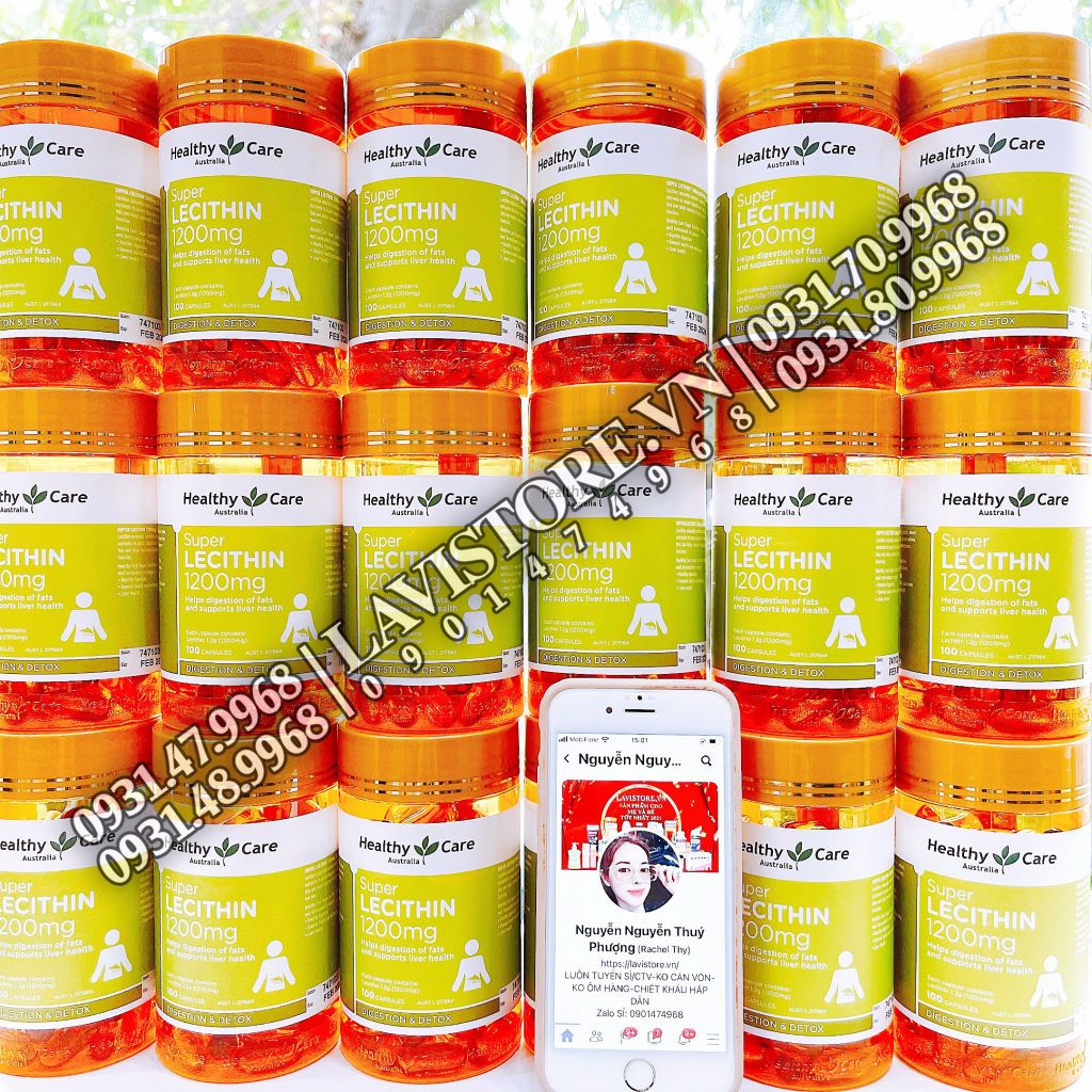 (11/2025-02/2026) Mầm đậu nành Super Lecithin 1200mg Healthy Care 100v