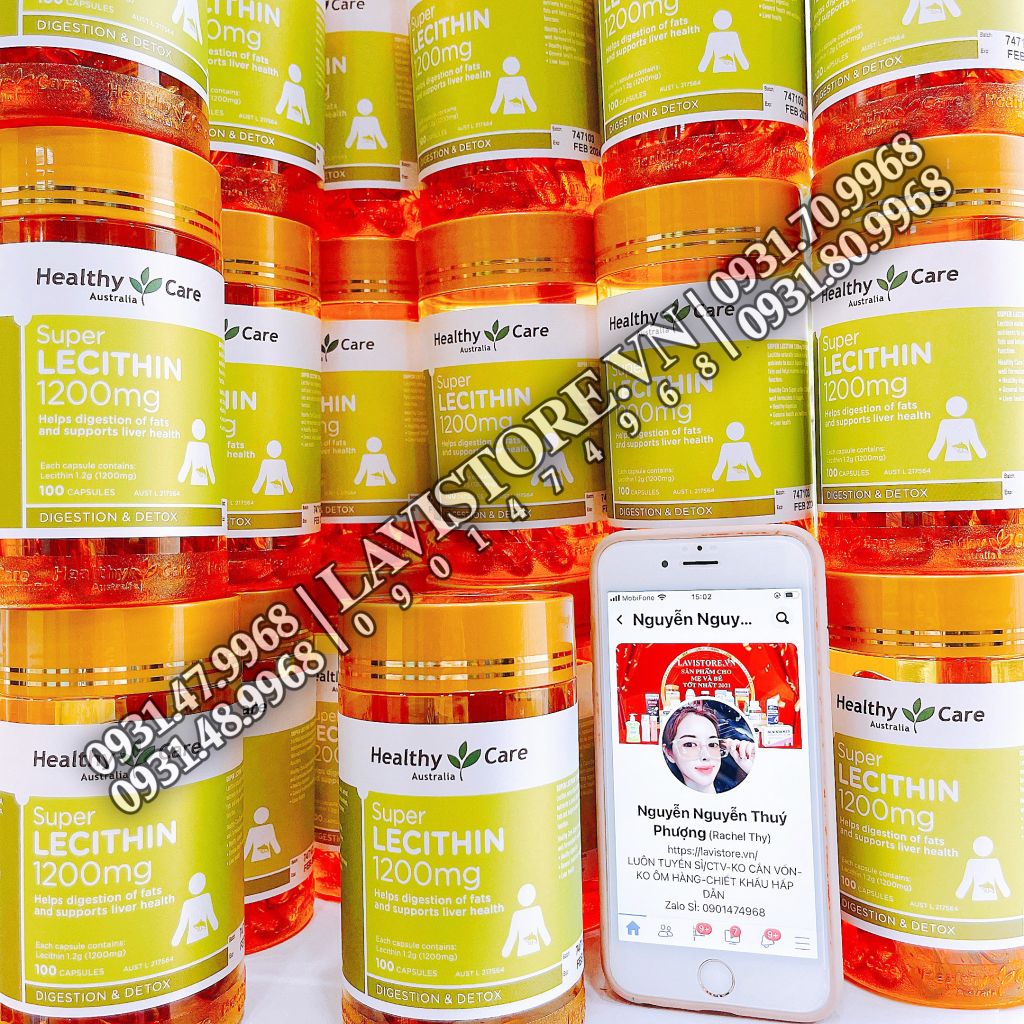 (11/2025-02/2026) Mầm đậu nành Super Lecithin 1200mg Healthy Care 100v