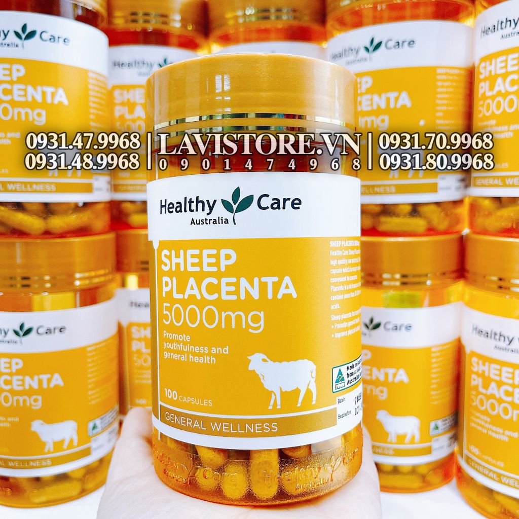 (02/2026) Nhau thai cừu Sheep Placenta 5000mg Healthy Care 100v